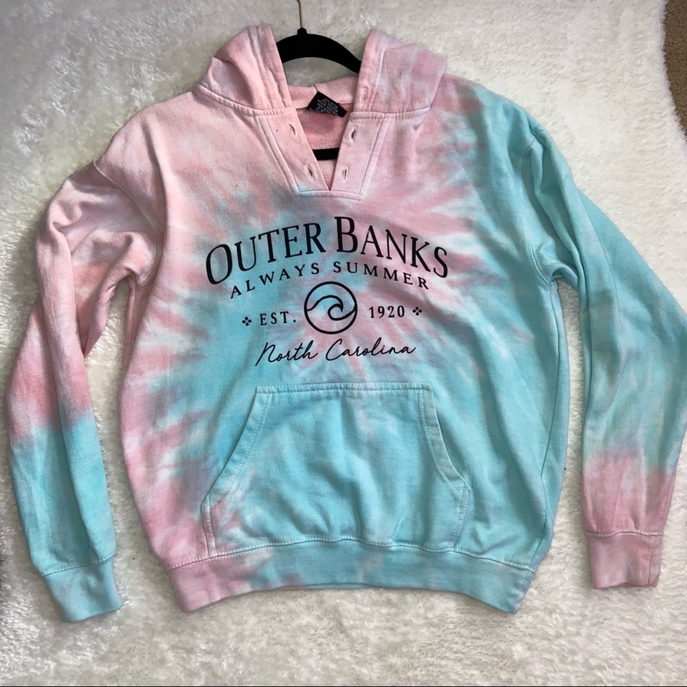 OuterBanks Cotton Candy Tie Dye Hoodie Size M